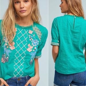 Maeve Anthropology Embroidered blouse size 6